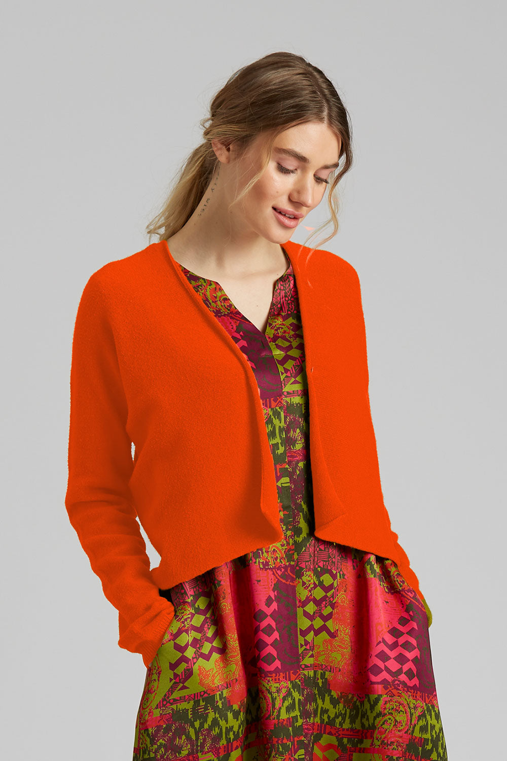 Orange 2024 short cardigan