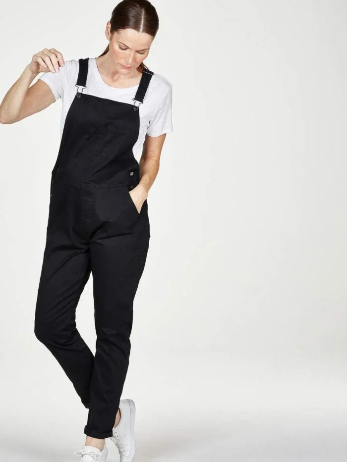 Andi Cotton Jersey Dungarees Black - New In from Ruby Room UK