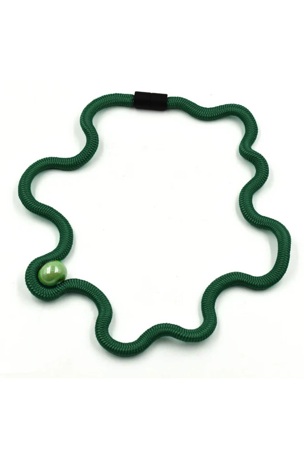 Squiggle Bead Necklace Green