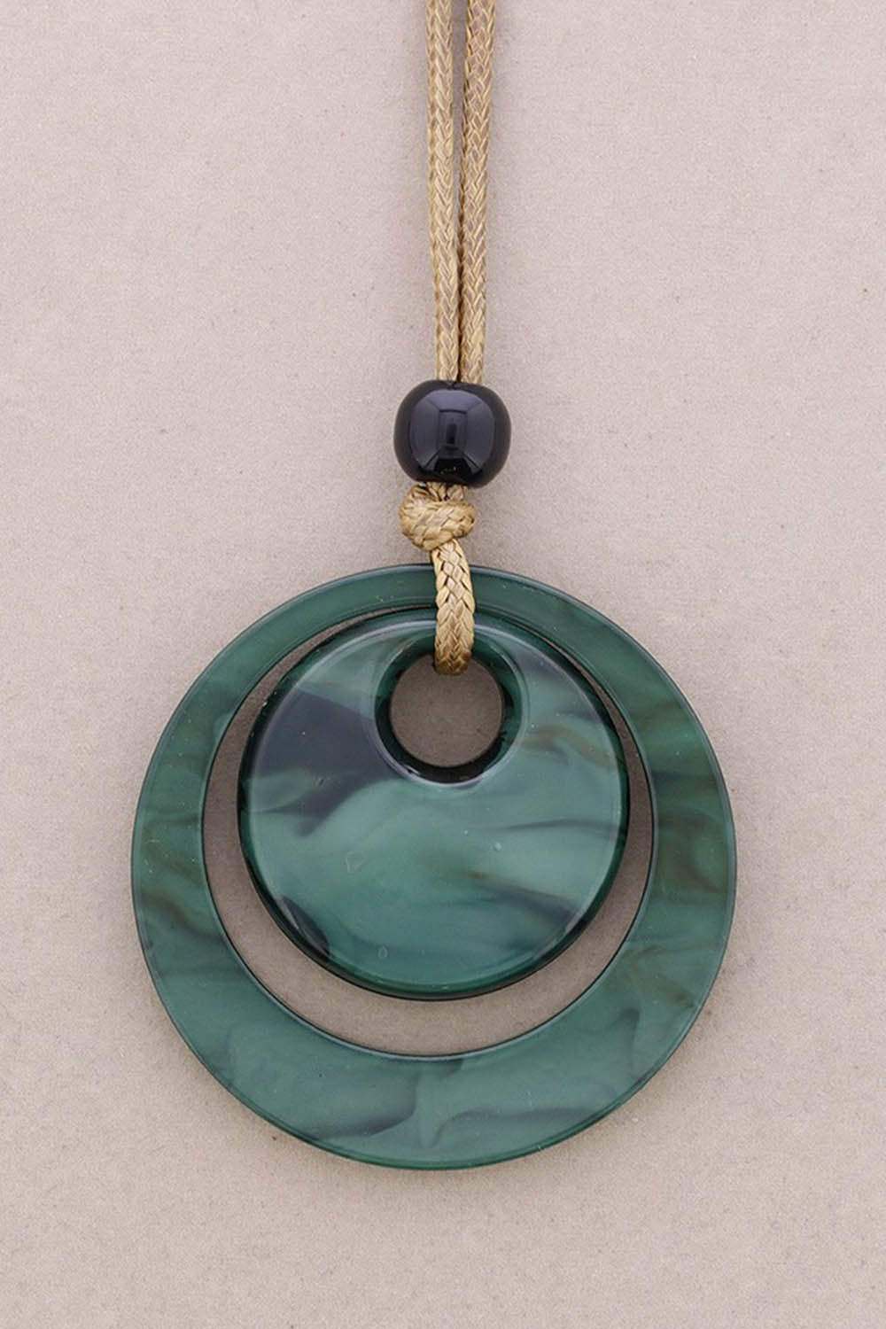 Sonata Long Resin Pendant Necklace Green