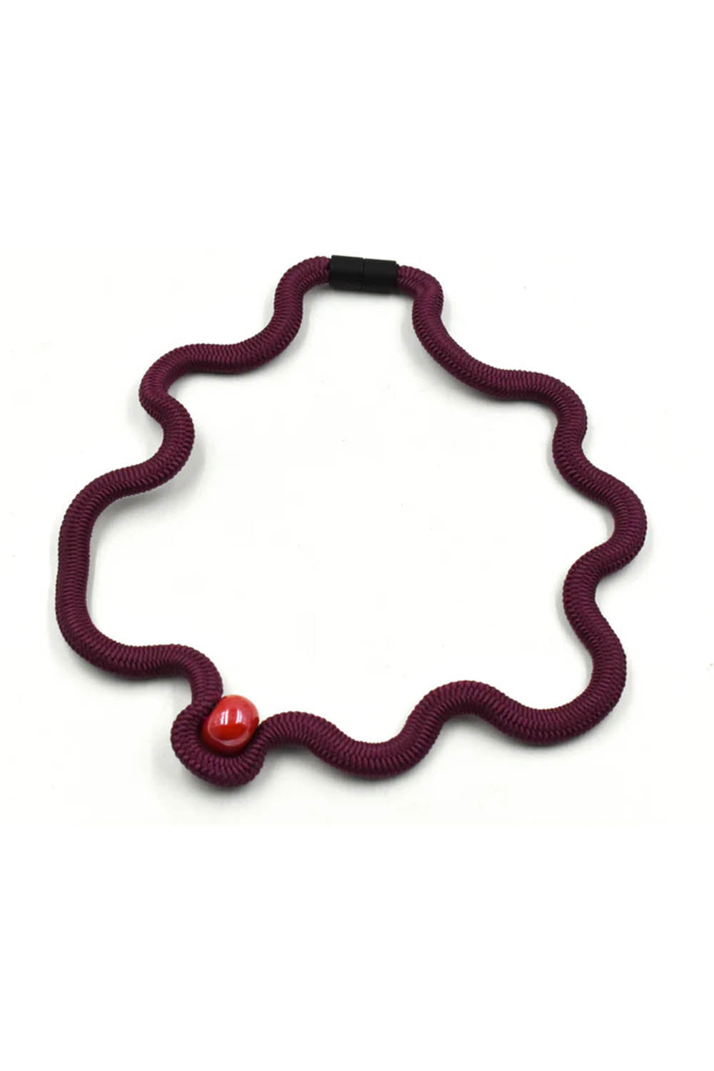 Squiggle Bead Necklace Red