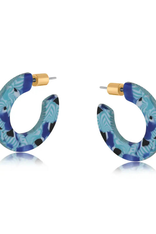 Emma Flat Oval Resin Hoop Earrings