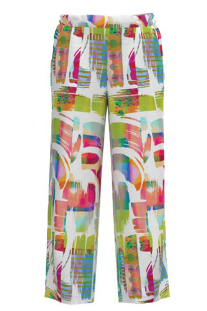 Vivid Colourful Woven Linen Trousers