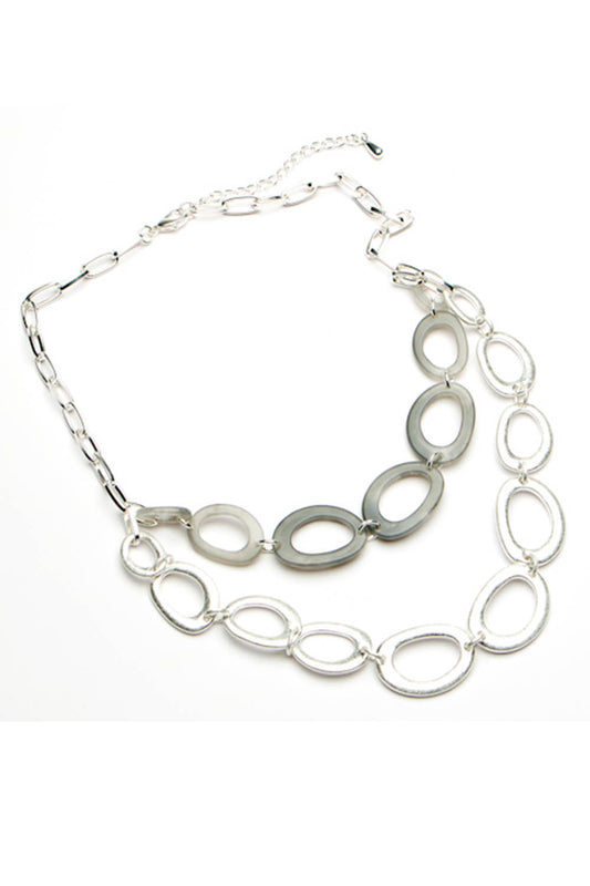 Twin Strand Oval Link Short Necklace