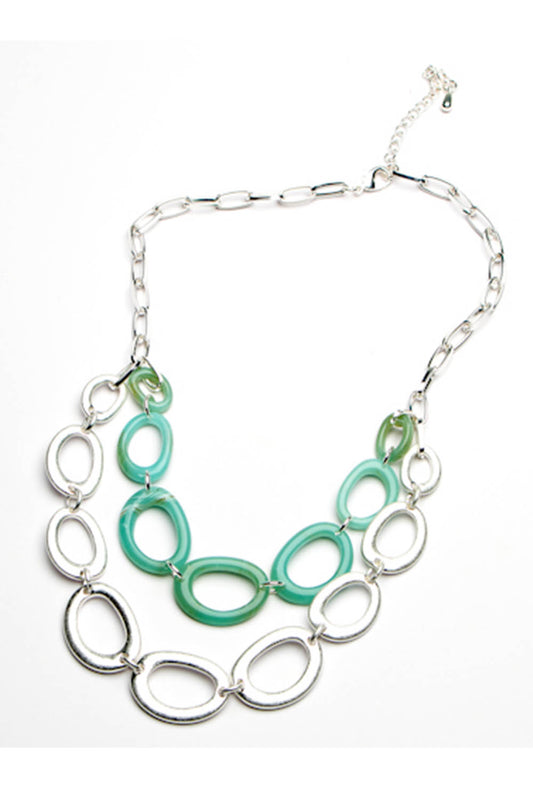 Twin Strand Oval Link Short Necklace