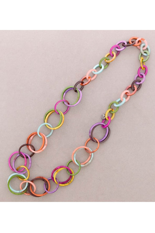 Colourful Resin Link Necklace