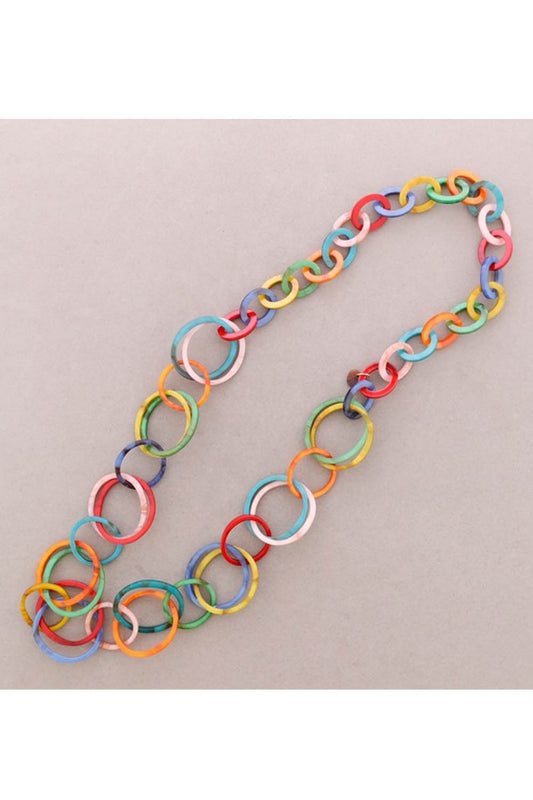 Colourful Resin Link Necklace