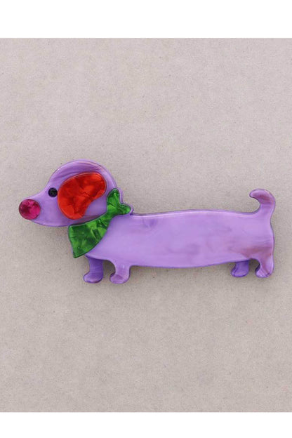 Sausage Dog Resin Brooch