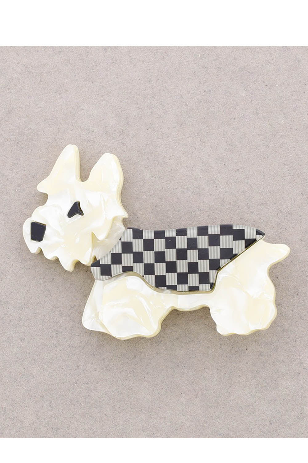 Sonata Resin Scotty Dog Brooch Black