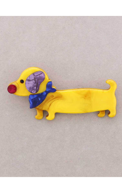 Sausage Dog Resin Brooch