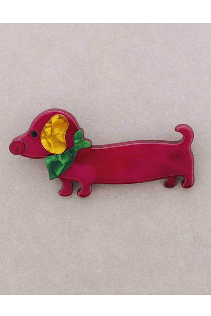 Sausage Dog Resin Brooch