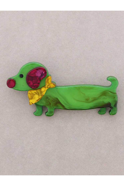 Sausage Dog Resin Brooch