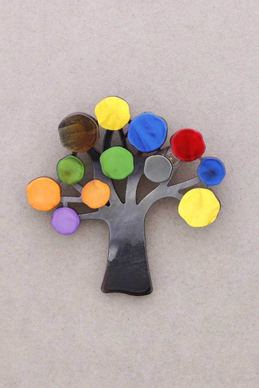 Sonata Resin Bright Tree Brooch Multi Dull