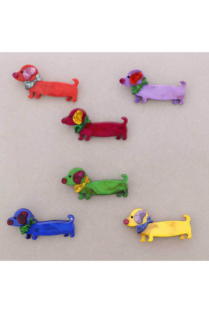 Sausage Dog Resin Brooch