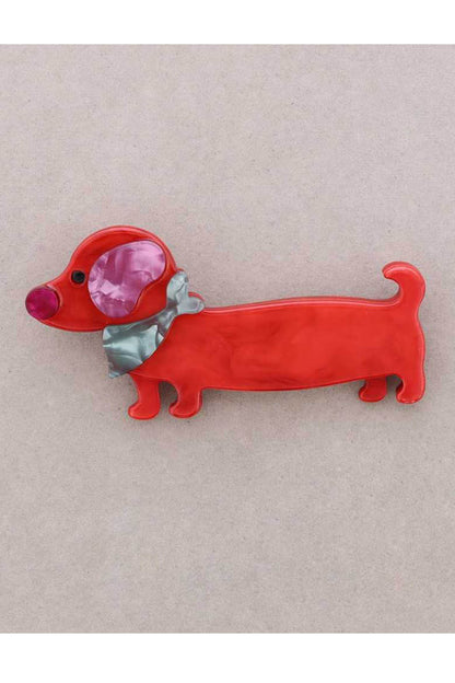 Sausage Dog Resin Brooch