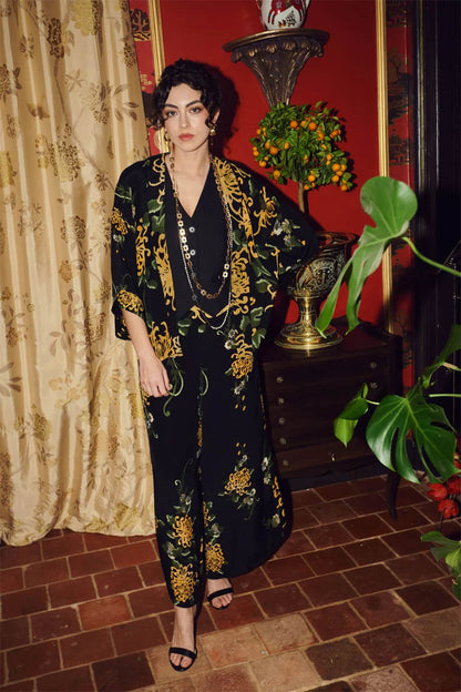 Chrysanthemum Crepe Kimono