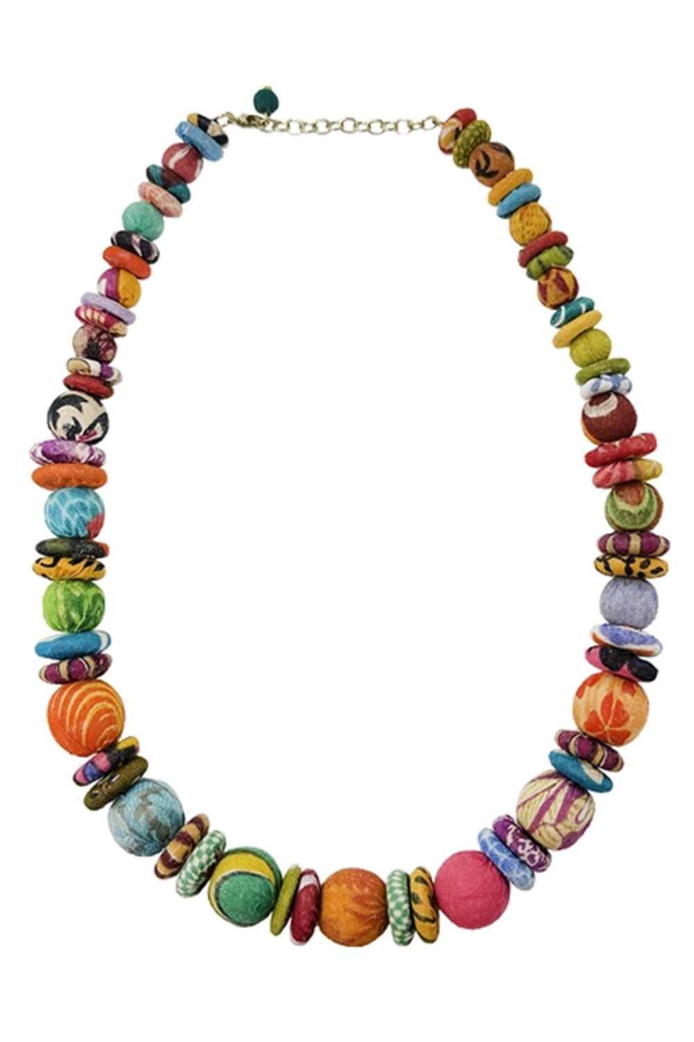 Kantha Button Necklace