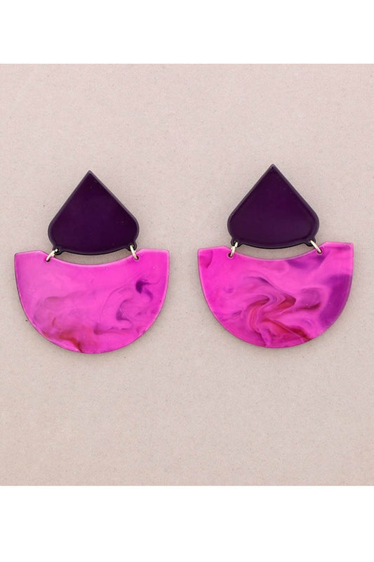 Large Geometric Resin Earrings