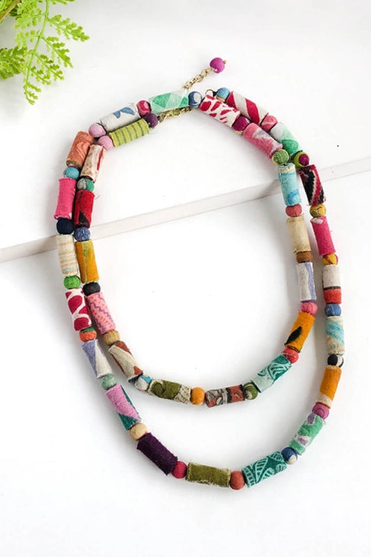 Kantha Dot Dash Necklace