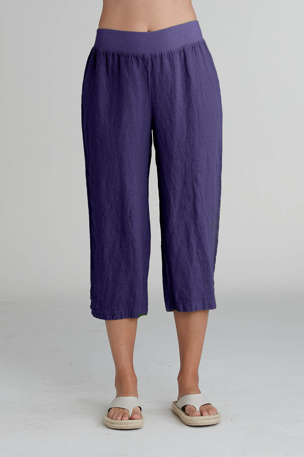 Capri Solid Linen Pants