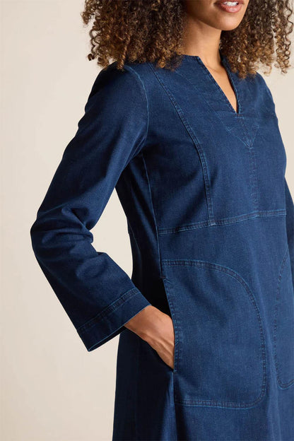 Stretch Denim Pocket Dress