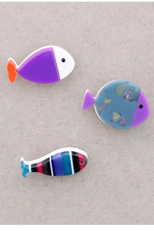 Fish Trio Brooch Set