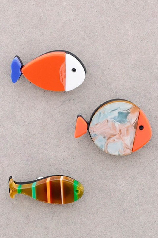 Fish Trio Brooch Set