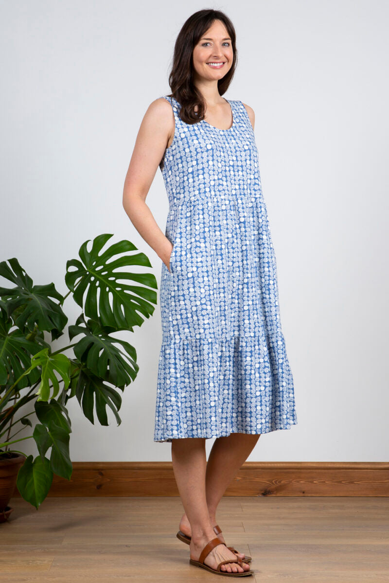 Lily and Me Summer Dress Etched Circle Blue