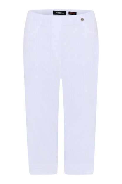 Robell Bella 05 40cm Seersucker Trousers White Blue