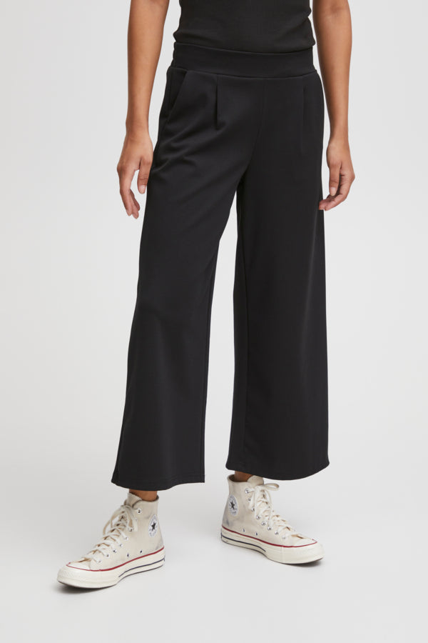 Ichi Kate Sus Wide Trousers Black Black