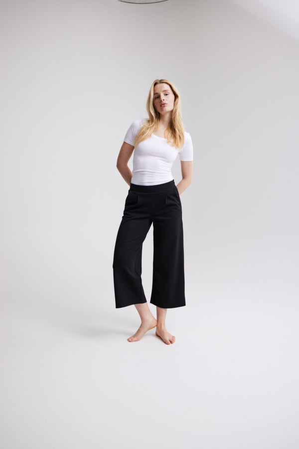 Ichi Kate Sus Wide Trousers Black Black