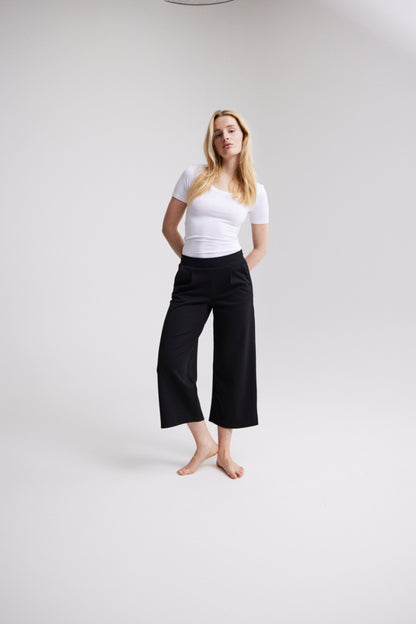 Ichi Kate Sus Wide Trousers Black Black