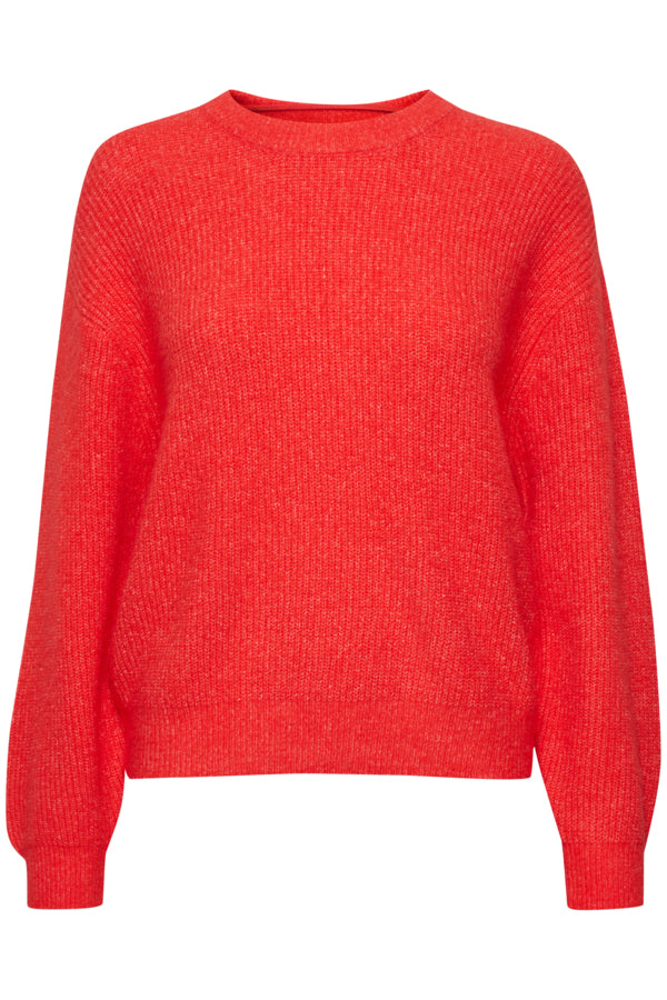 Ichi Dusty Jumper Poppy Orange