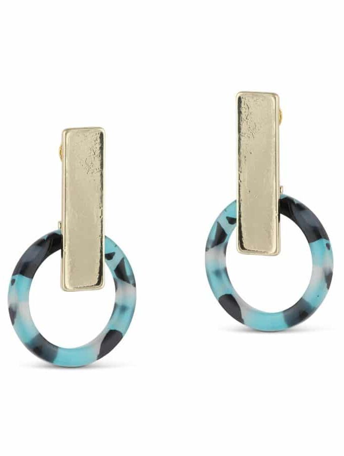 Big Metal Jewellery Eva Resin Earrings Blue