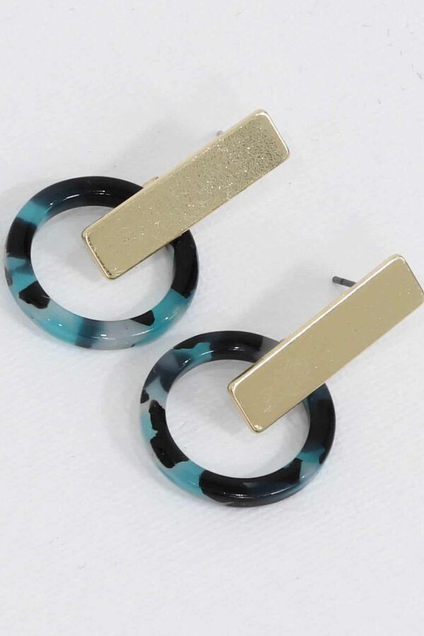 Big Metal Jewellery Eva Resin Earrings Blue