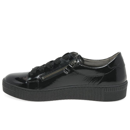 Gabor Shoes Wisdom Black Patent Trainer