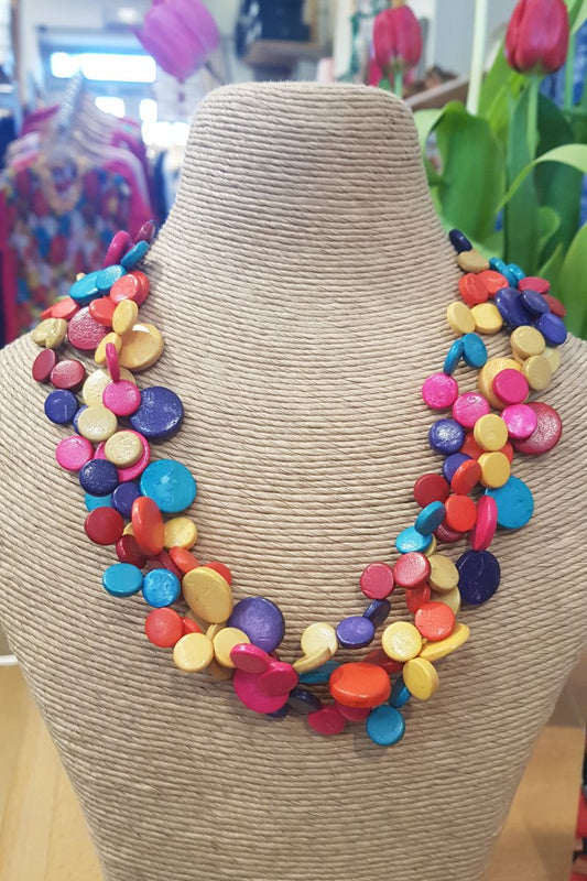 Lotus Feet Rainbow drops necklace