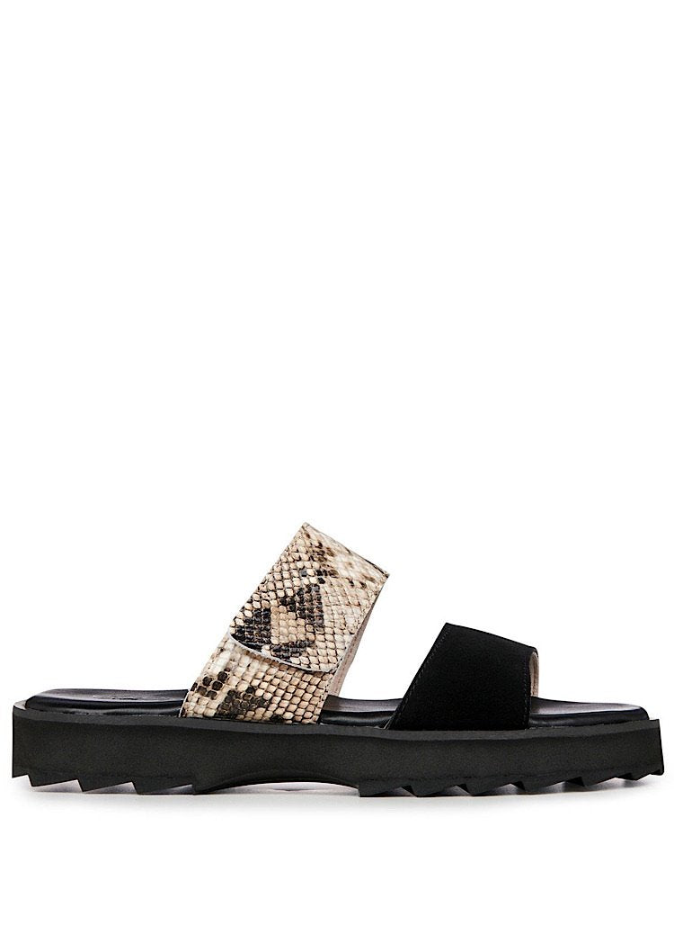 EMU Australia Fantail Sandal Snake Black