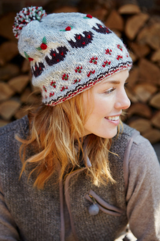 Pachamama Pudding Christmas Bobble Beanie Brown