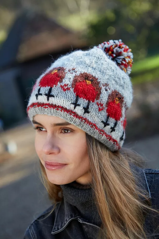 Robin Woollen Bobble Beanie