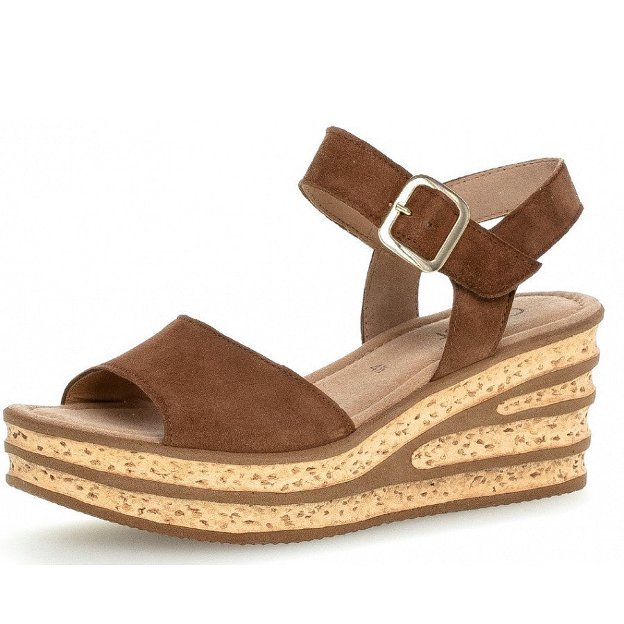 Gabor Shoes Twirl Wedge Sandals Whisky