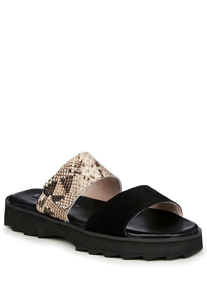 EMU Australia Fantail Sandal Snake Black