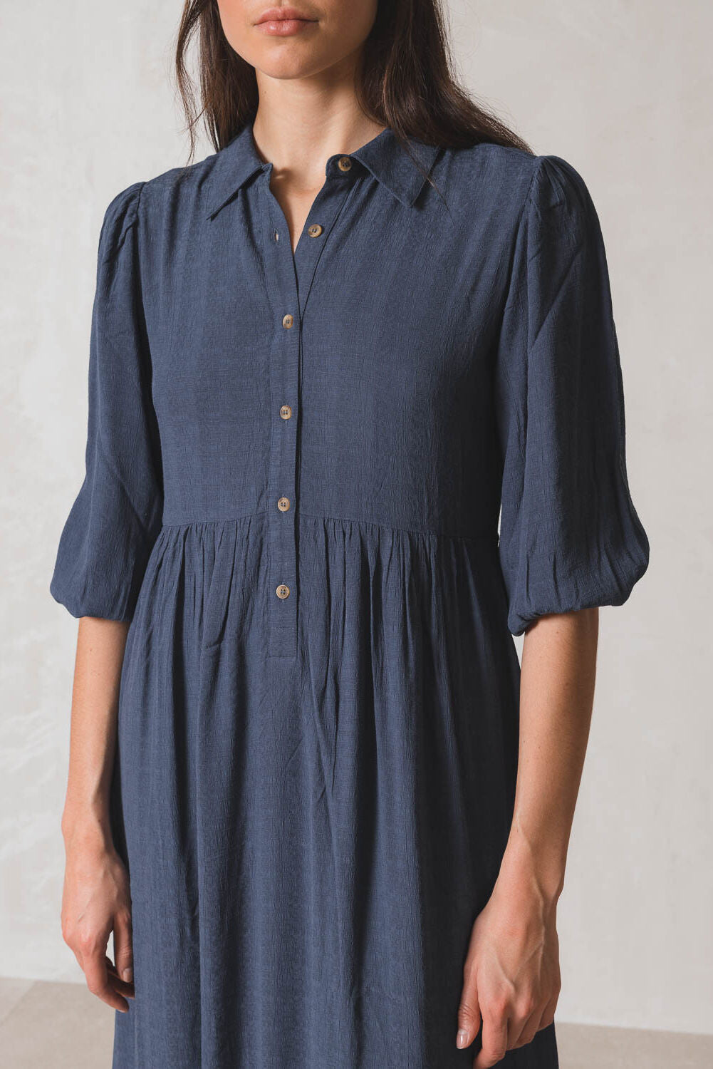 Indi & Cold Evening Shirt Dress Blue