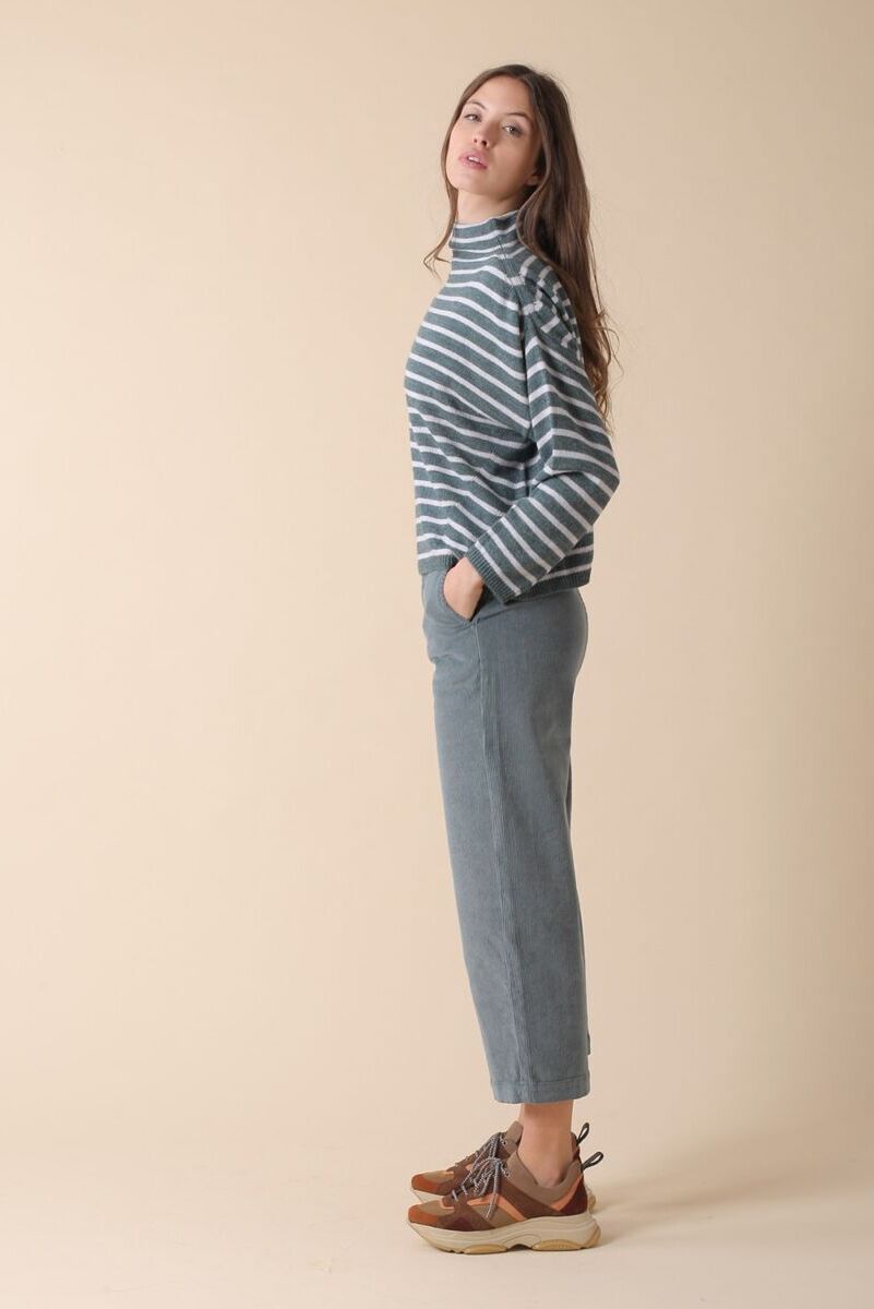 Indi & Cold Green Stripe Jumper Verde