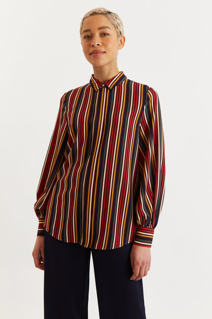 Louche Byron Winter Stripe Shirt Red Red