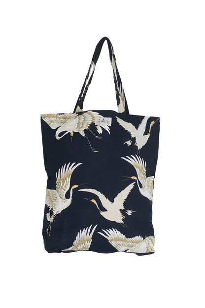 One Hundred Stars Stork Canvas Bag Black