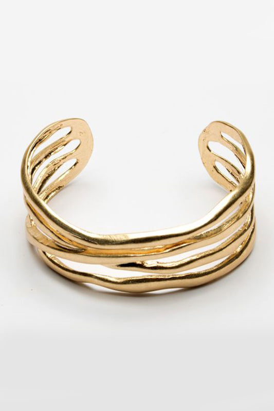 Eliza Gracious Wave Bangle Silver