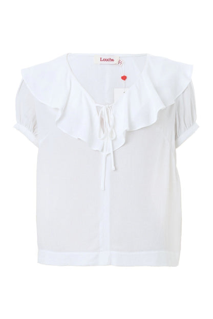 Eloise Mosscrepe Frill Blouse