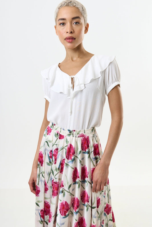 Eloise Mosscrepe Frill Blouse