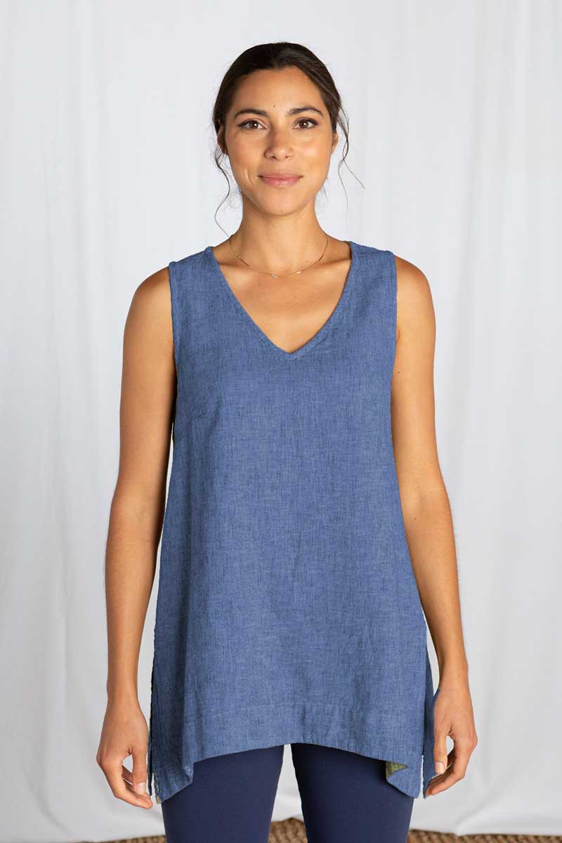 Cut Loose Crosshatch Flowy Tank Lupine